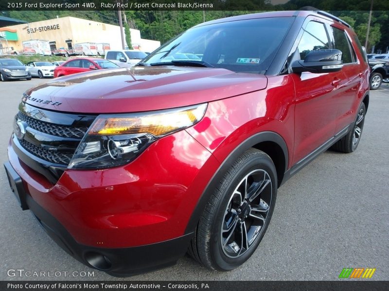 Ruby Red / Sport Charcoal Black/Sienna 2015 Ford Explorer Sport 4WD