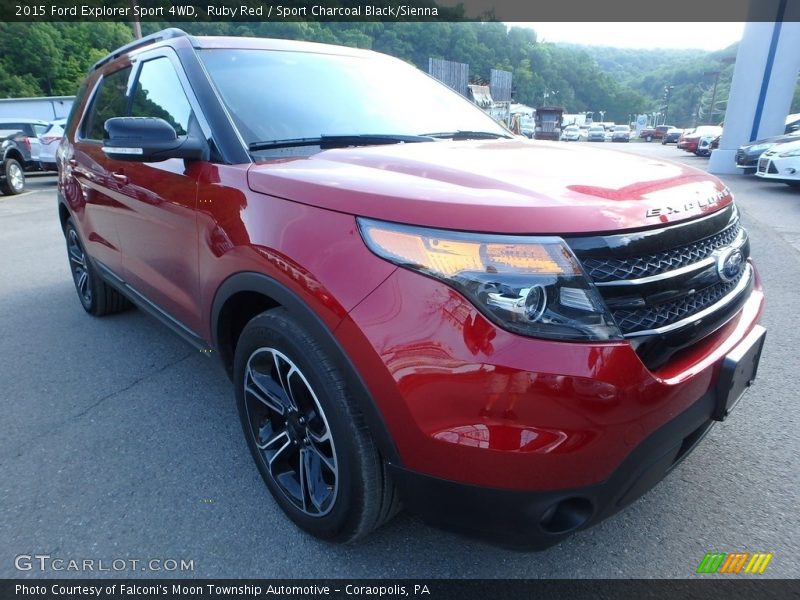 Ruby Red / Sport Charcoal Black/Sienna 2015 Ford Explorer Sport 4WD