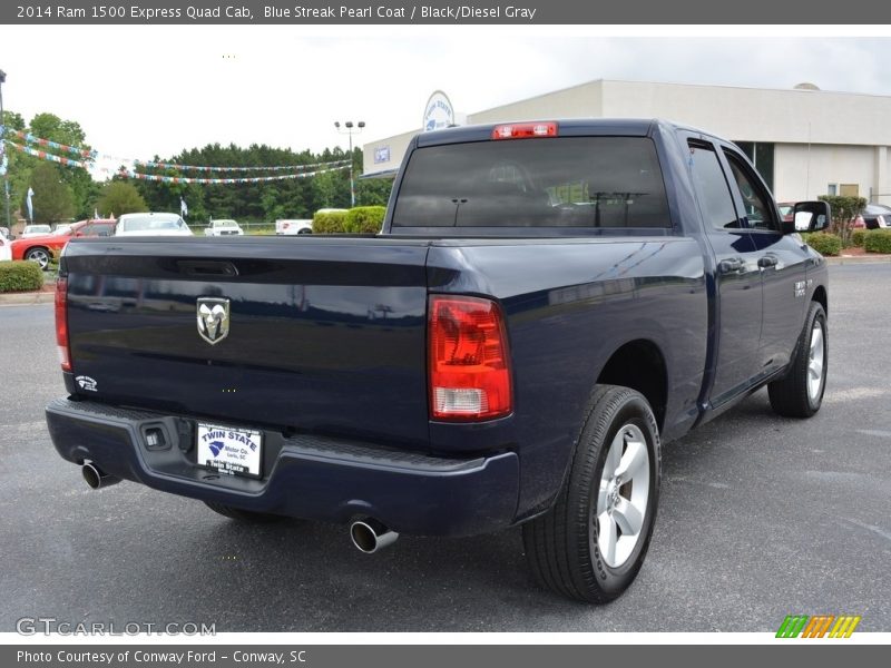 Blue Streak Pearl Coat / Black/Diesel Gray 2014 Ram 1500 Express Quad Cab