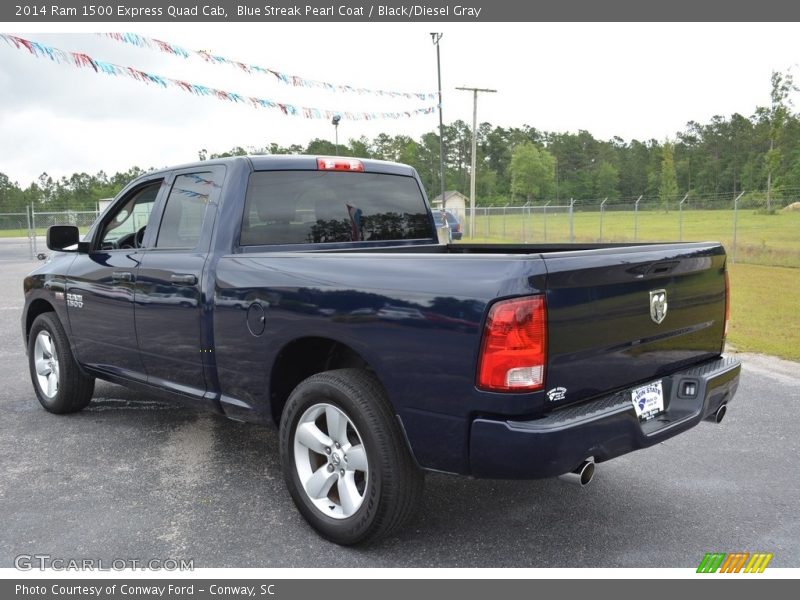 Blue Streak Pearl Coat / Black/Diesel Gray 2014 Ram 1500 Express Quad Cab