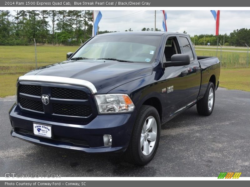 Blue Streak Pearl Coat / Black/Diesel Gray 2014 Ram 1500 Express Quad Cab