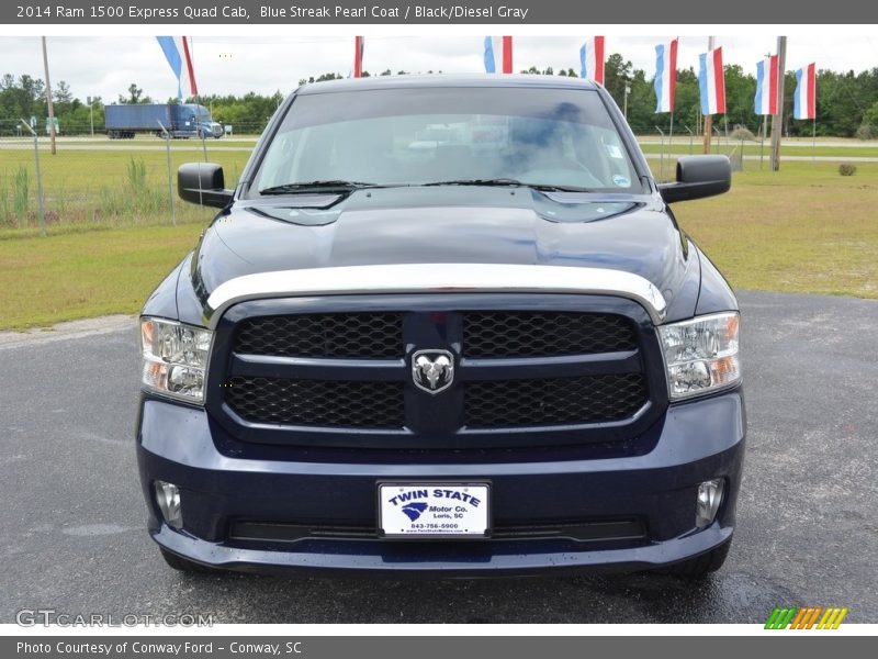 Blue Streak Pearl Coat / Black/Diesel Gray 2014 Ram 1500 Express Quad Cab