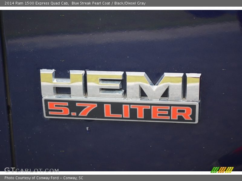 Blue Streak Pearl Coat / Black/Diesel Gray 2014 Ram 1500 Express Quad Cab