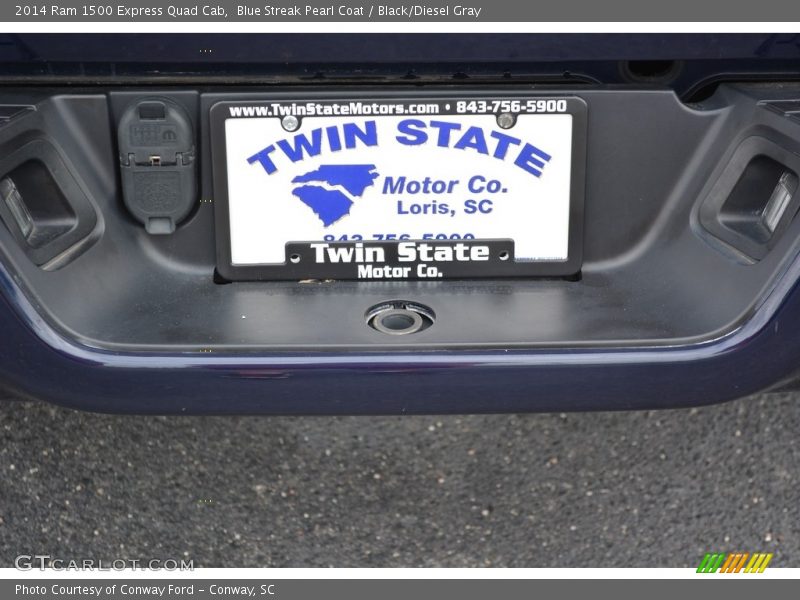 Blue Streak Pearl Coat / Black/Diesel Gray 2014 Ram 1500 Express Quad Cab