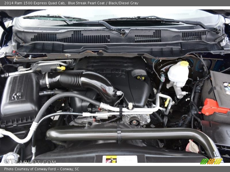 Blue Streak Pearl Coat / Black/Diesel Gray 2014 Ram 1500 Express Quad Cab