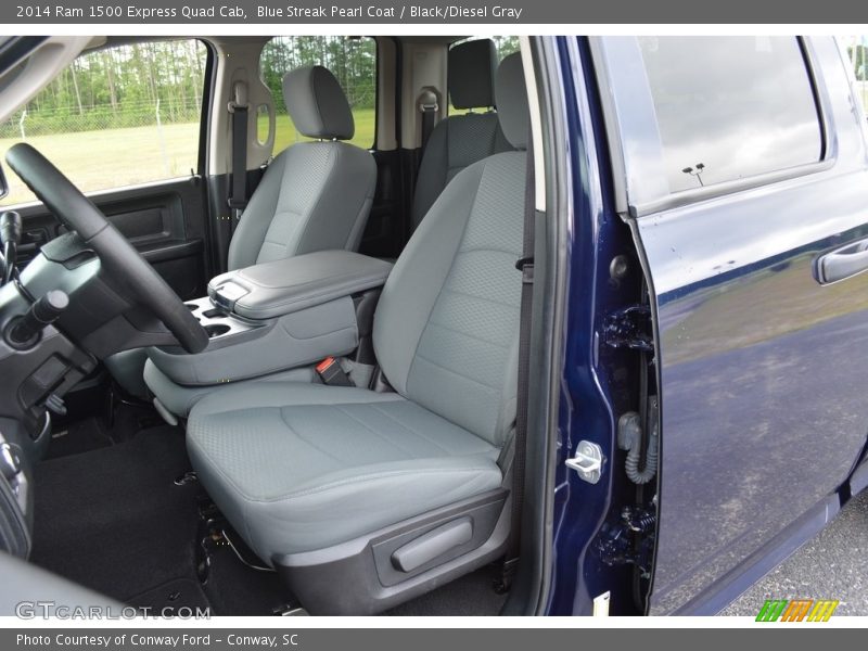 Blue Streak Pearl Coat / Black/Diesel Gray 2014 Ram 1500 Express Quad Cab