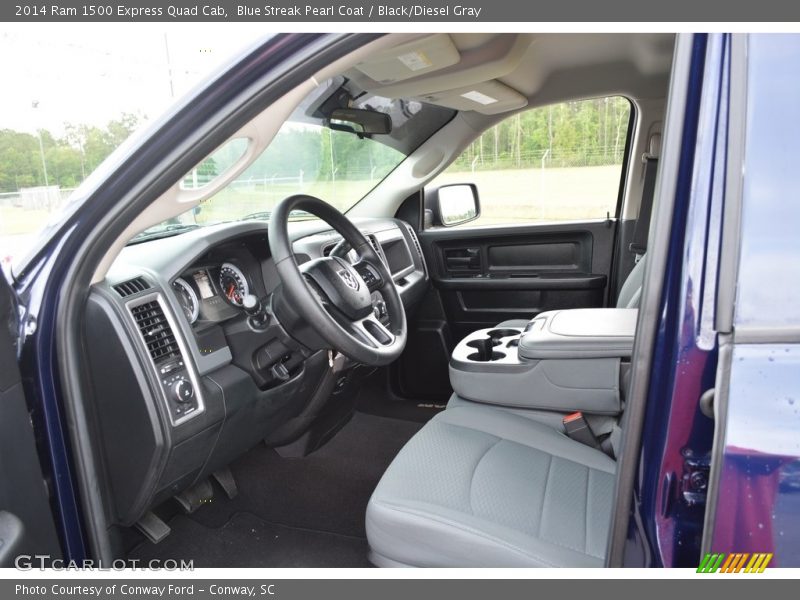 Blue Streak Pearl Coat / Black/Diesel Gray 2014 Ram 1500 Express Quad Cab