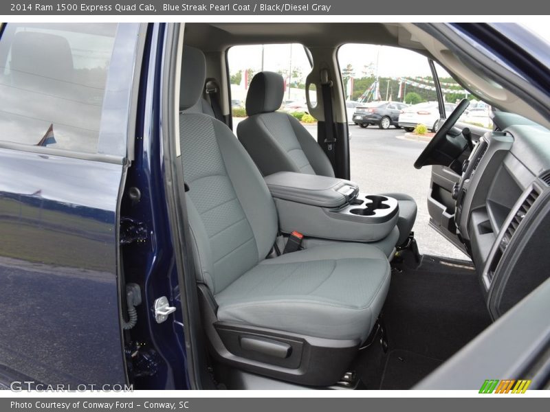 Blue Streak Pearl Coat / Black/Diesel Gray 2014 Ram 1500 Express Quad Cab