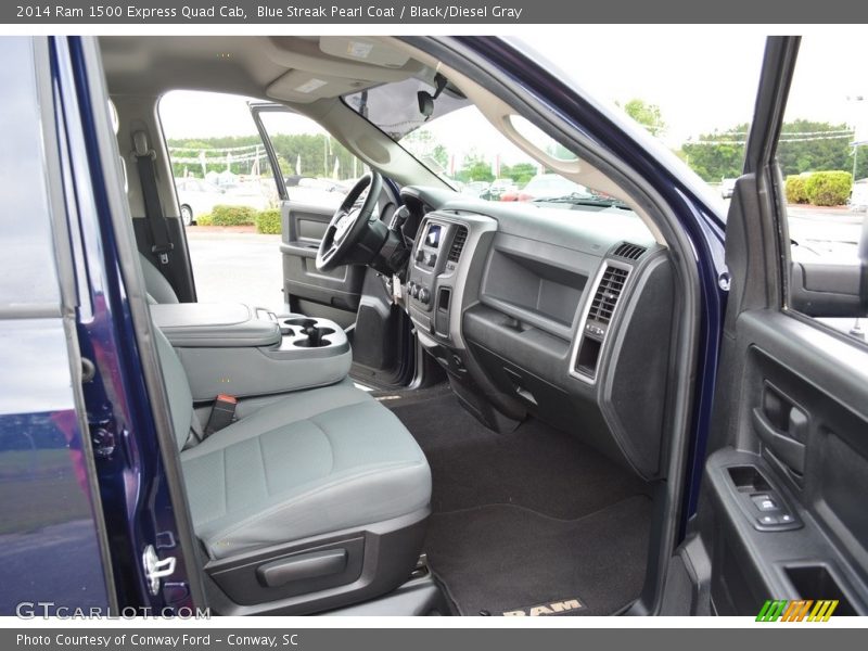 Blue Streak Pearl Coat / Black/Diesel Gray 2014 Ram 1500 Express Quad Cab