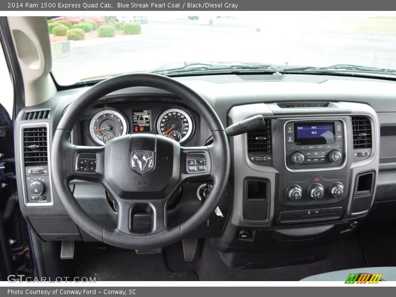 Blue Streak Pearl Coat / Black/Diesel Gray 2014 Ram 1500 Express Quad Cab