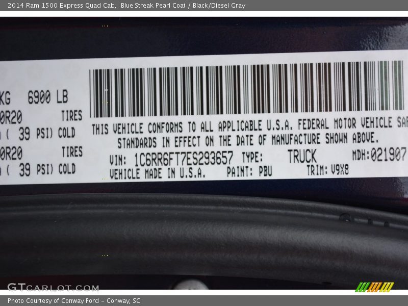 Blue Streak Pearl Coat / Black/Diesel Gray 2014 Ram 1500 Express Quad Cab