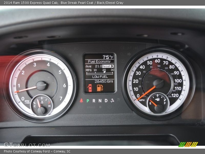 Blue Streak Pearl Coat / Black/Diesel Gray 2014 Ram 1500 Express Quad Cab