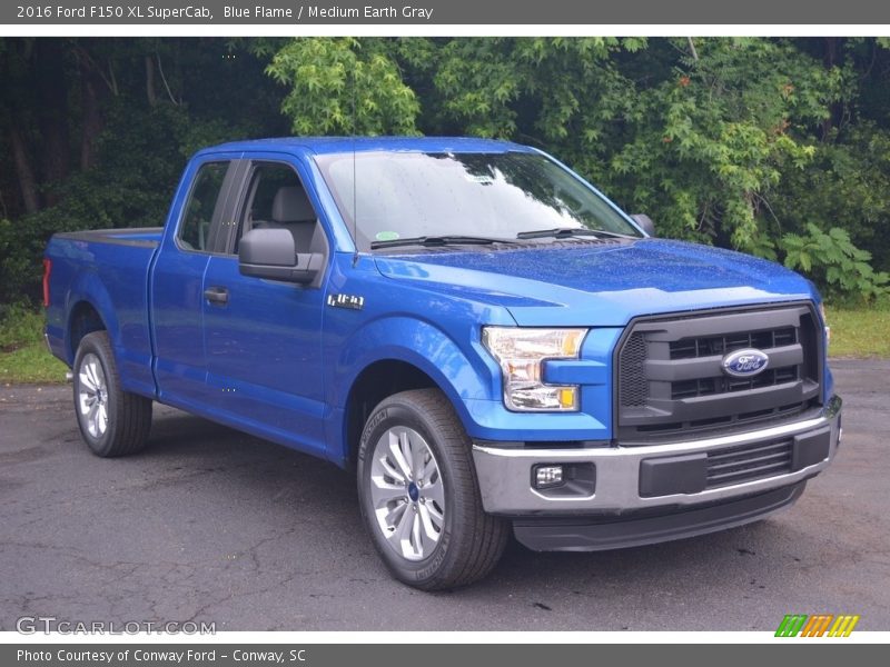 Blue Flame / Medium Earth Gray 2016 Ford F150 XL SuperCab