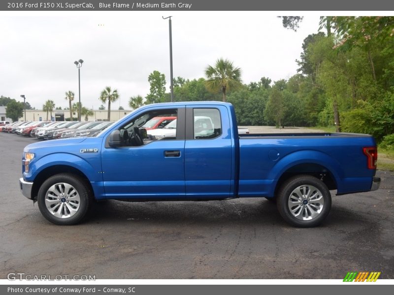 Blue Flame / Medium Earth Gray 2016 Ford F150 XL SuperCab