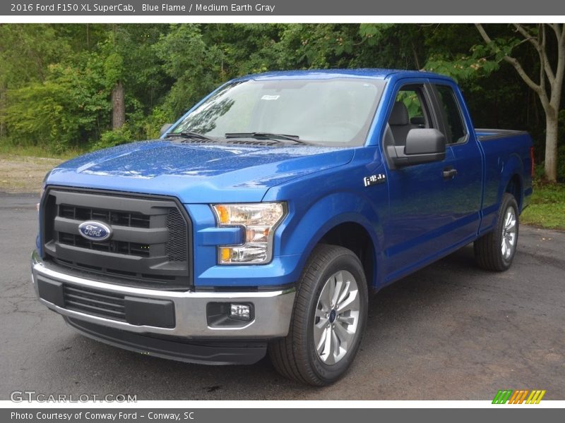 Blue Flame / Medium Earth Gray 2016 Ford F150 XL SuperCab