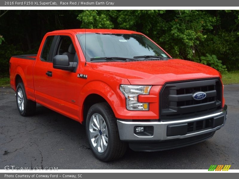 Race Red / Medium Earth Gray 2016 Ford F150 XL SuperCab