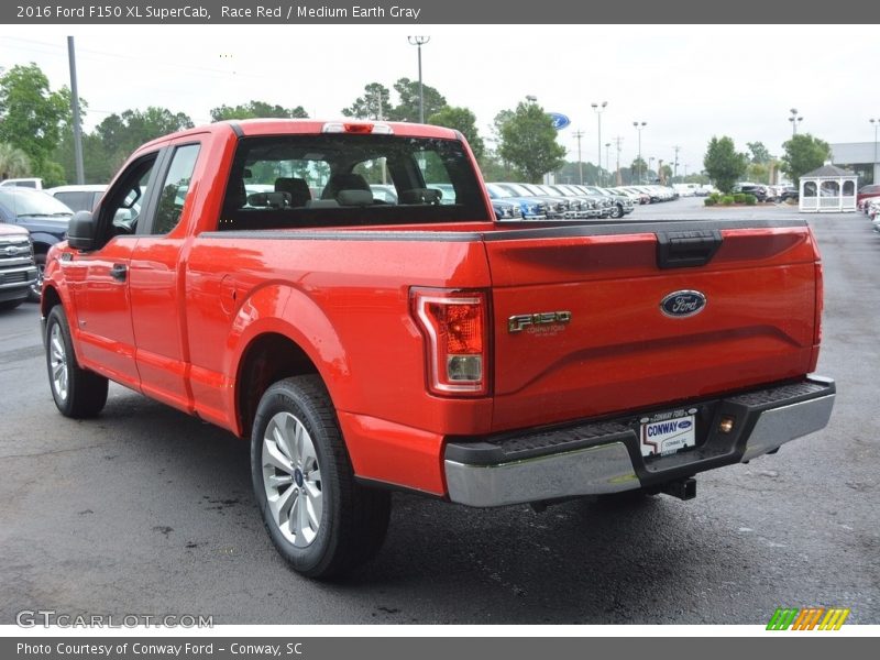Race Red / Medium Earth Gray 2016 Ford F150 XL SuperCab