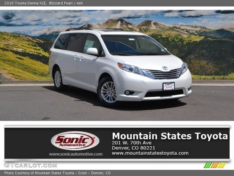 Blizzard Pearl / Ash 2016 Toyota Sienna XLE