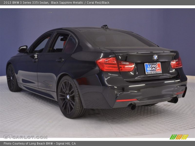 Black Sapphire Metallic / Coral Red/Black 2013 BMW 3 Series 335i Sedan