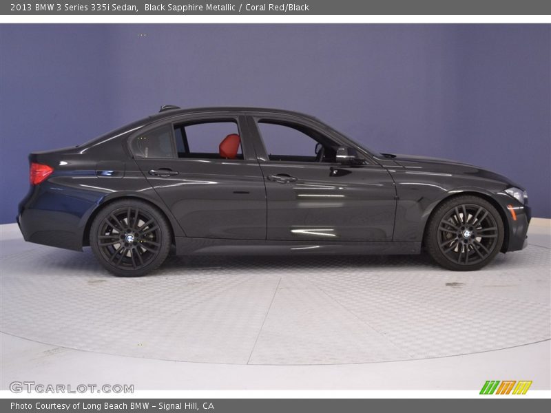 Black Sapphire Metallic / Coral Red/Black 2013 BMW 3 Series 335i Sedan