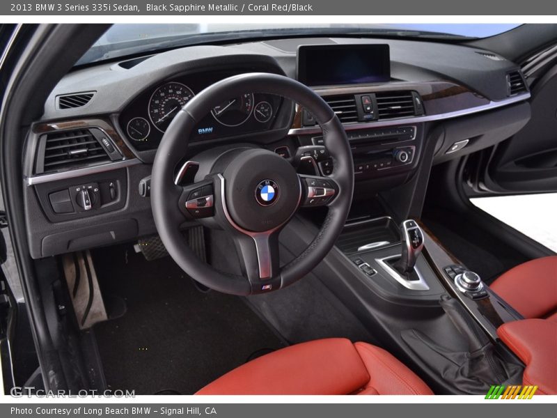Black Sapphire Metallic / Coral Red/Black 2013 BMW 3 Series 335i Sedan