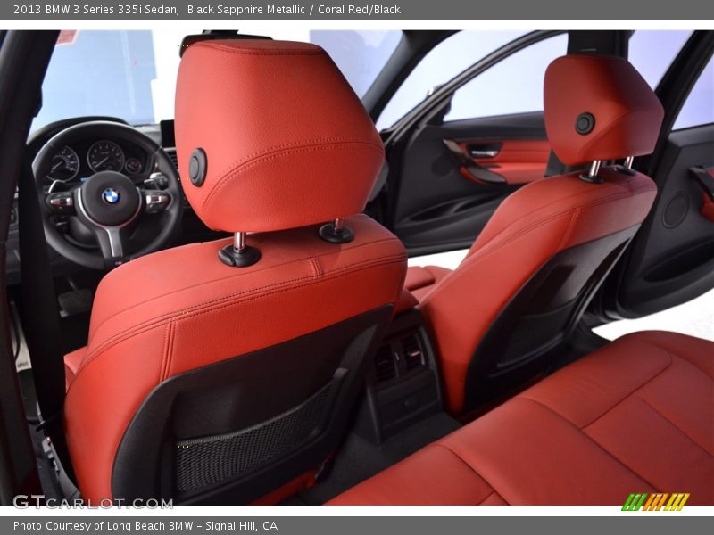 Black Sapphire Metallic / Coral Red/Black 2013 BMW 3 Series 335i Sedan