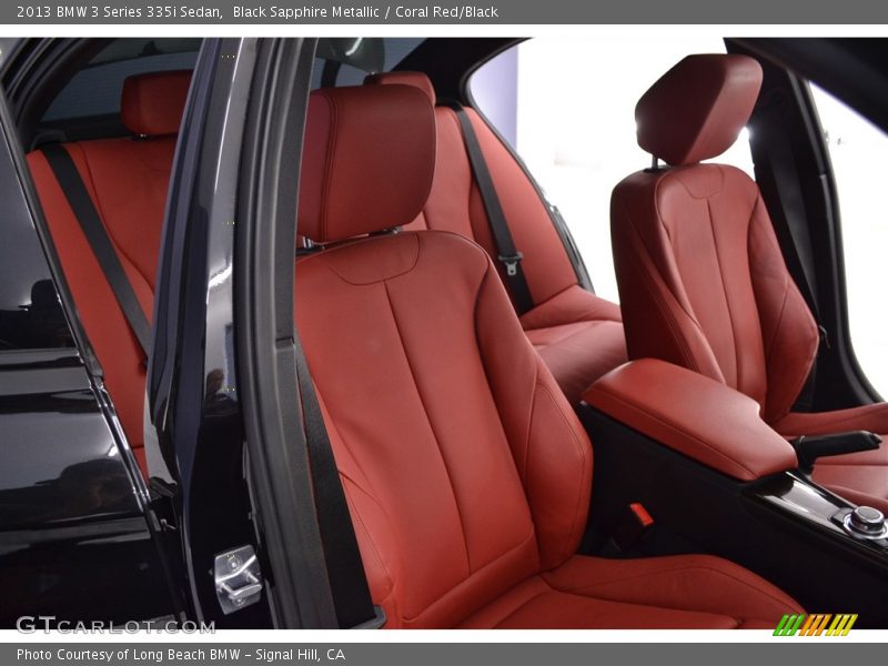 Black Sapphire Metallic / Coral Red/Black 2013 BMW 3 Series 335i Sedan