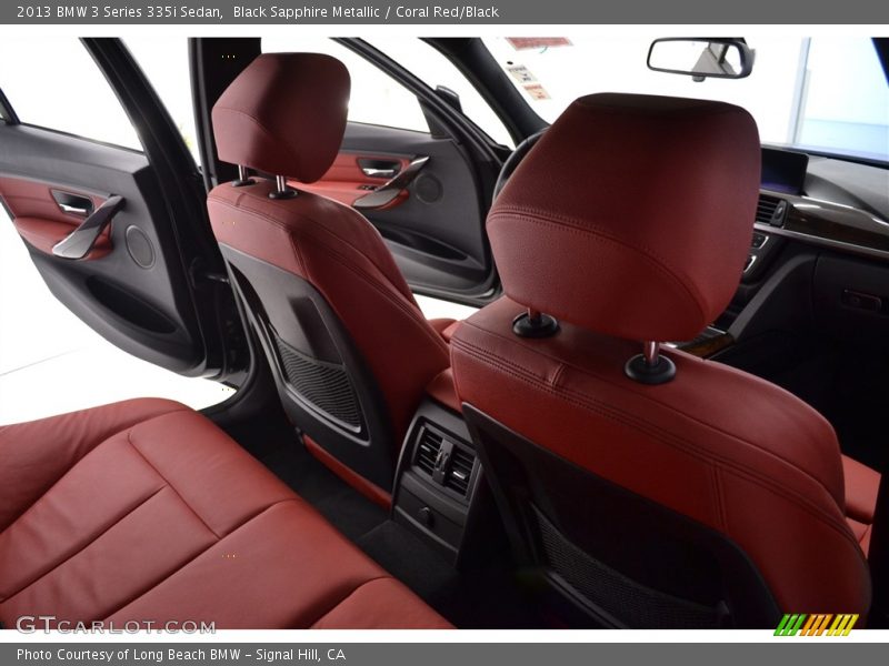 Black Sapphire Metallic / Coral Red/Black 2013 BMW 3 Series 335i Sedan