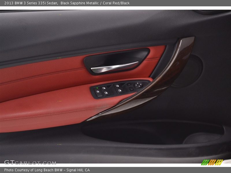 Black Sapphire Metallic / Coral Red/Black 2013 BMW 3 Series 335i Sedan
