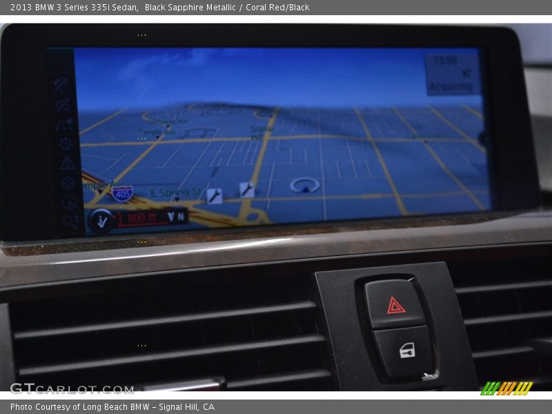 Black Sapphire Metallic / Coral Red/Black 2013 BMW 3 Series 335i Sedan