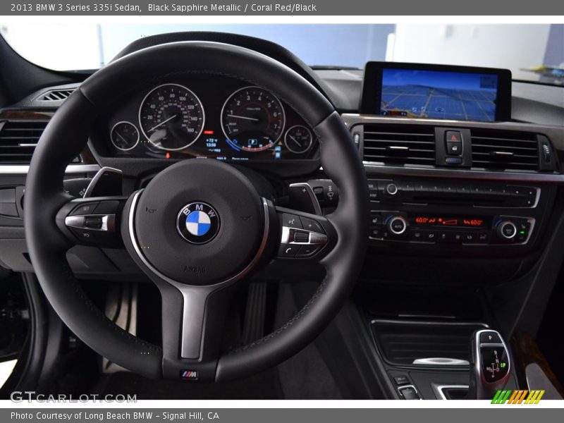 Black Sapphire Metallic / Coral Red/Black 2013 BMW 3 Series 335i Sedan