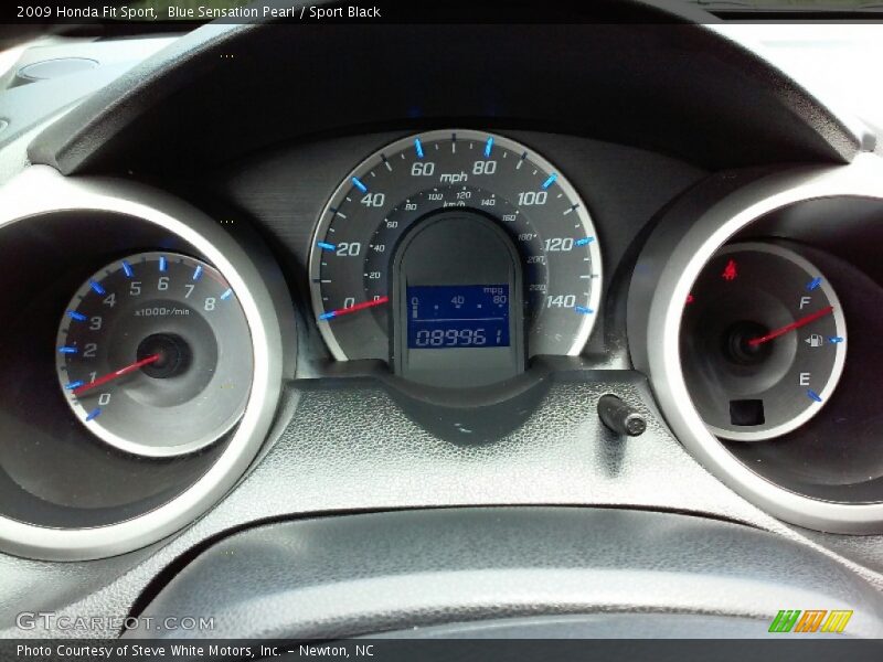 Blue Sensation Pearl / Sport Black 2009 Honda Fit Sport