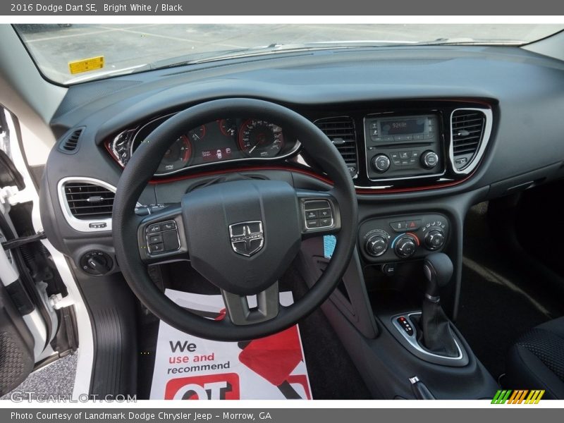 Bright White / Black 2016 Dodge Dart SE