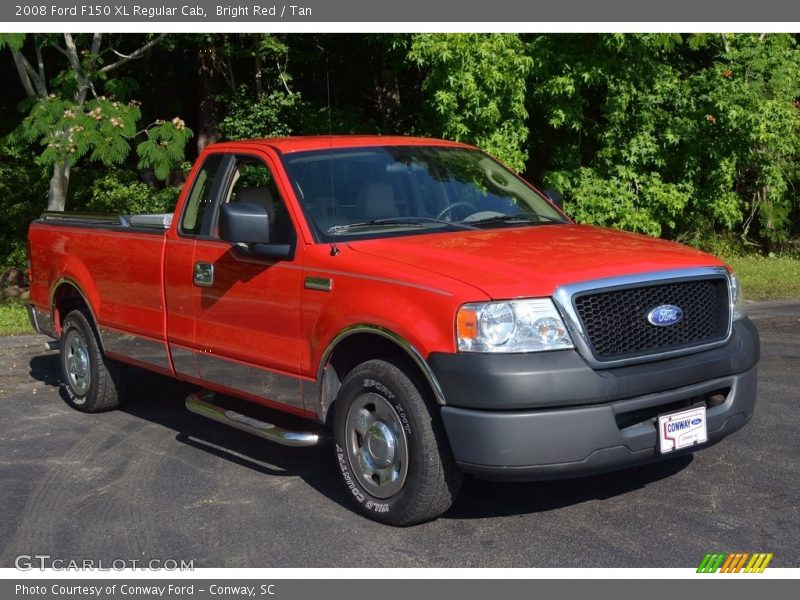 Bright Red / Tan 2008 Ford F150 XL Regular Cab
