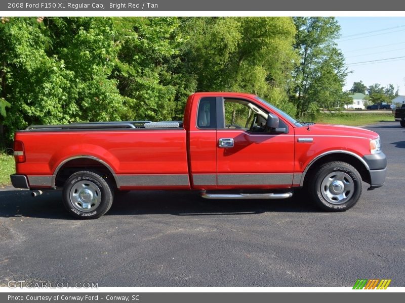 Bright Red / Tan 2008 Ford F150 XL Regular Cab