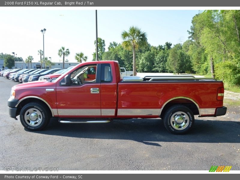 Bright Red / Tan 2008 Ford F150 XL Regular Cab