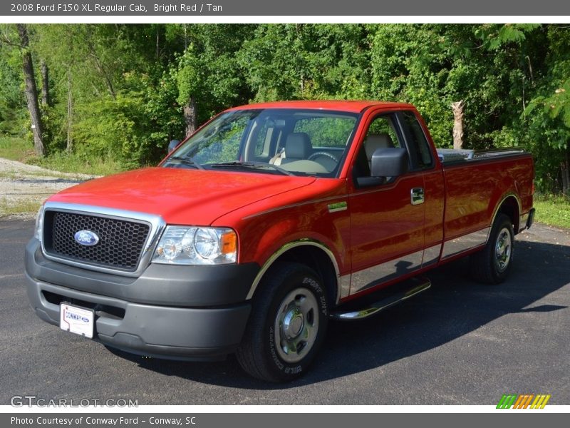 Bright Red / Tan 2008 Ford F150 XL Regular Cab
