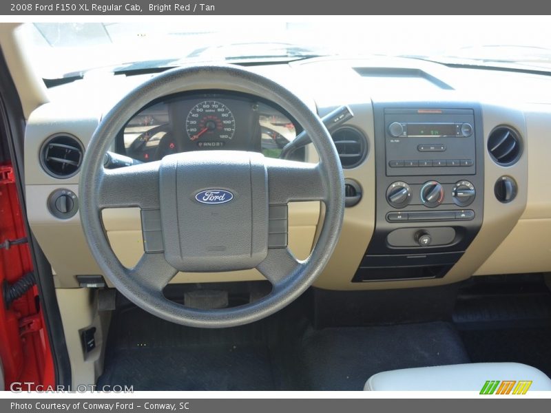 Bright Red / Tan 2008 Ford F150 XL Regular Cab