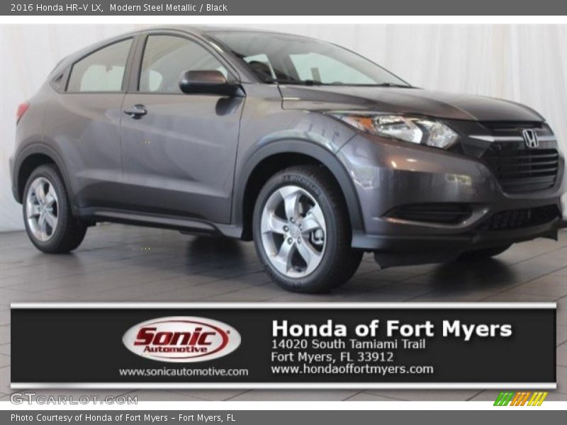 Modern Steel Metallic / Black 2016 Honda HR-V LX