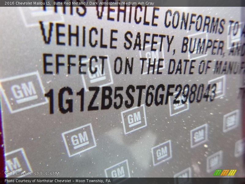 Butte Red Metallic / Dark Atmosphere/Medium Ash Gray 2016 Chevrolet Malibu LS