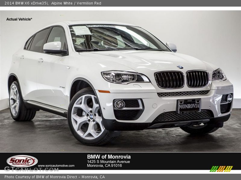 Alpine White / Vermilion Red 2014 BMW X6 xDrive35i