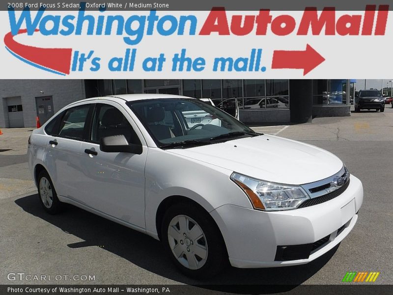 Oxford White / Medium Stone 2008 Ford Focus S Sedan