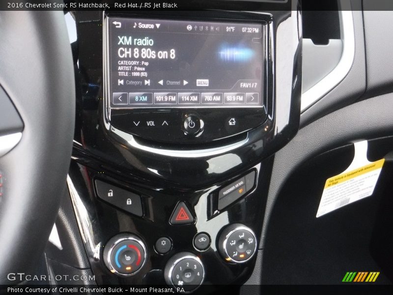 Red Hot / RS Jet Black 2016 Chevrolet Sonic RS Hatchback