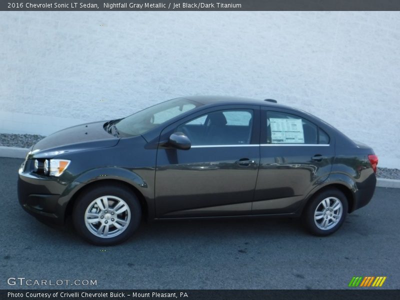 Nightfall Gray Metallic / Jet Black/Dark Titanium 2016 Chevrolet Sonic LT Sedan