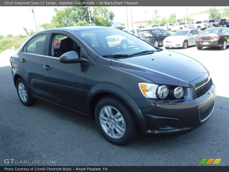 Nightfall Gray Metallic / Jet Black/Dark Titanium 2016 Chevrolet Sonic LT Sedan