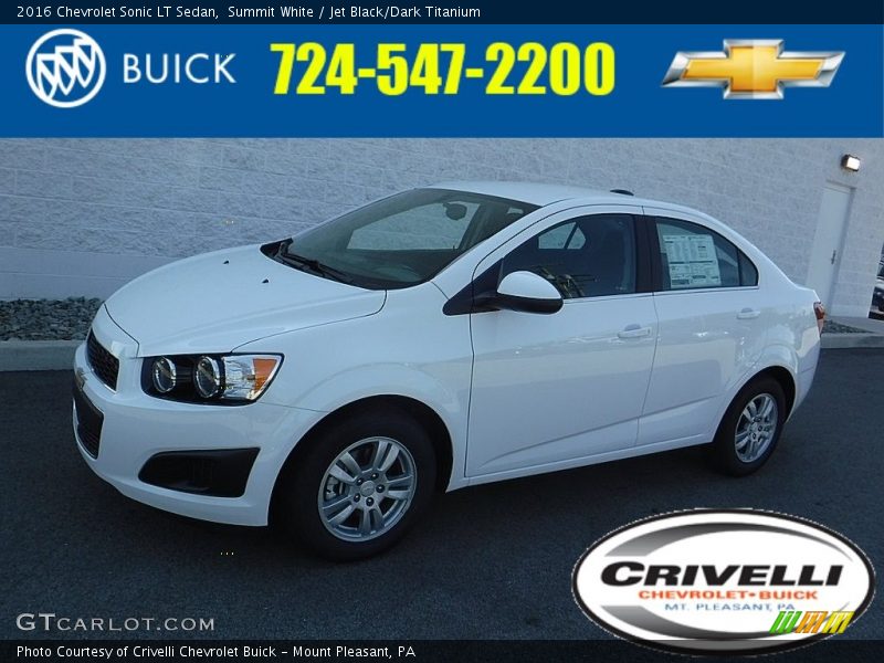 Summit White / Jet Black/Dark Titanium 2016 Chevrolet Sonic LT Sedan