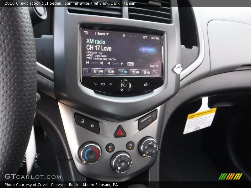 Summit White / Jet Black/Dark Titanium 2016 Chevrolet Sonic LT Sedan
