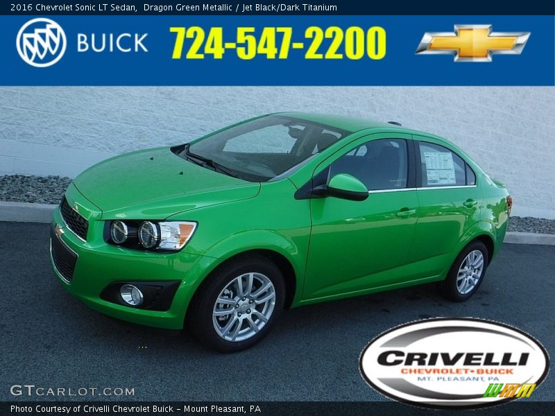 Dragon Green Metallic / Jet Black/Dark Titanium 2016 Chevrolet Sonic LT Sedan