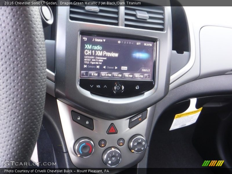 Dragon Green Metallic / Jet Black/Dark Titanium 2016 Chevrolet Sonic LT Sedan
