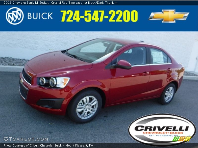 Crystal Red Tintcoat / Jet Black/Dark Titanium 2016 Chevrolet Sonic LT Sedan